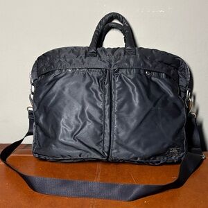 PORTER Tanker 2Way Black Briefcase Shoulder Bag Made in Japan